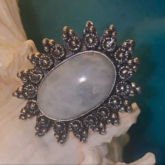 Rainbow moonstone Handmade ring 10 - Picture 3 of 8